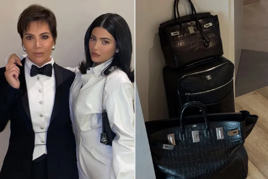 Kris Jenner and Kylie Jenner; Kylie's luggage.