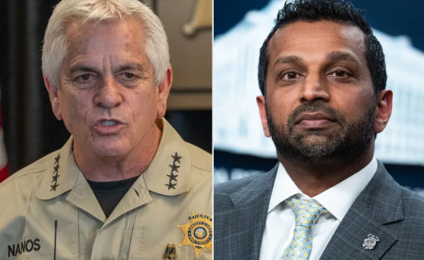 Pima County Sheriff Chris Nanos and FBI Director Kash Patel.