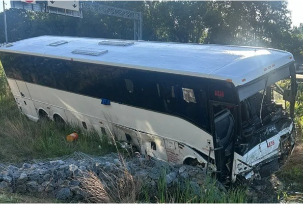 Bus involved in crash on Interstate 95 in Virginia.