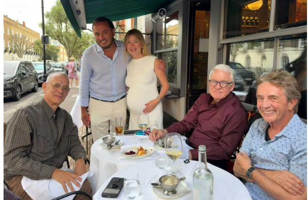 Tom Hanks, Steve Martin and Martin Short grabbing a bite at Prince Arthur, Belgravia in London.