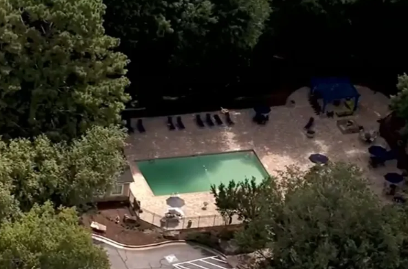 Clubhouse pool where 2-year-old Axel Delgado drowned.